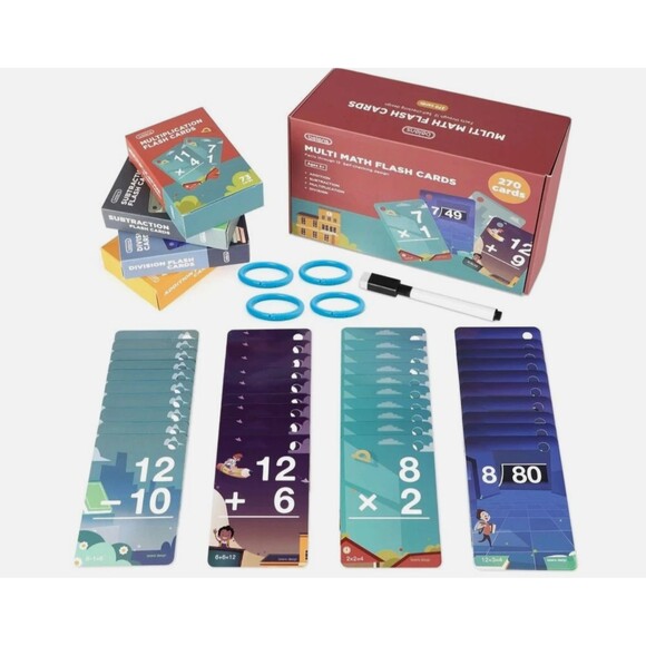 Multi Math 270 Flash Cards Addition, Subtraction, Multiplication, Division NEW - Picture 1 of 8